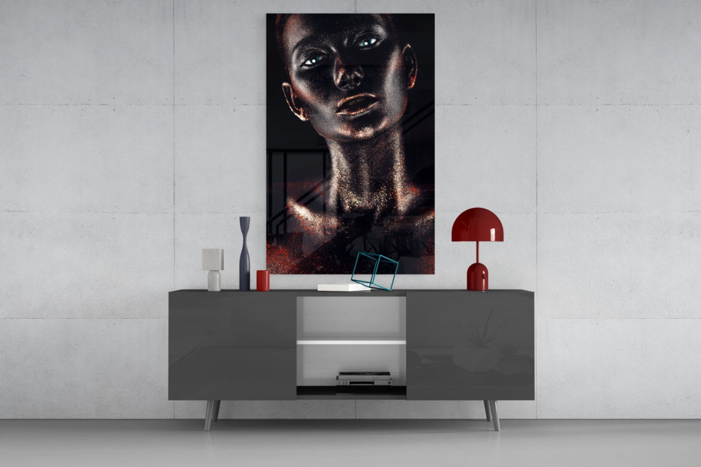 Woman In Copper Glass Wall Art