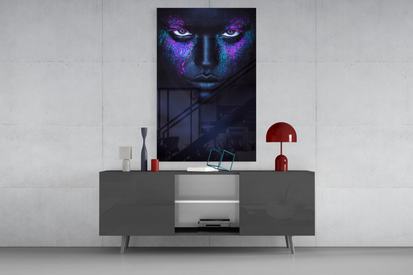 Color Burst Woman Glass Wall Art
