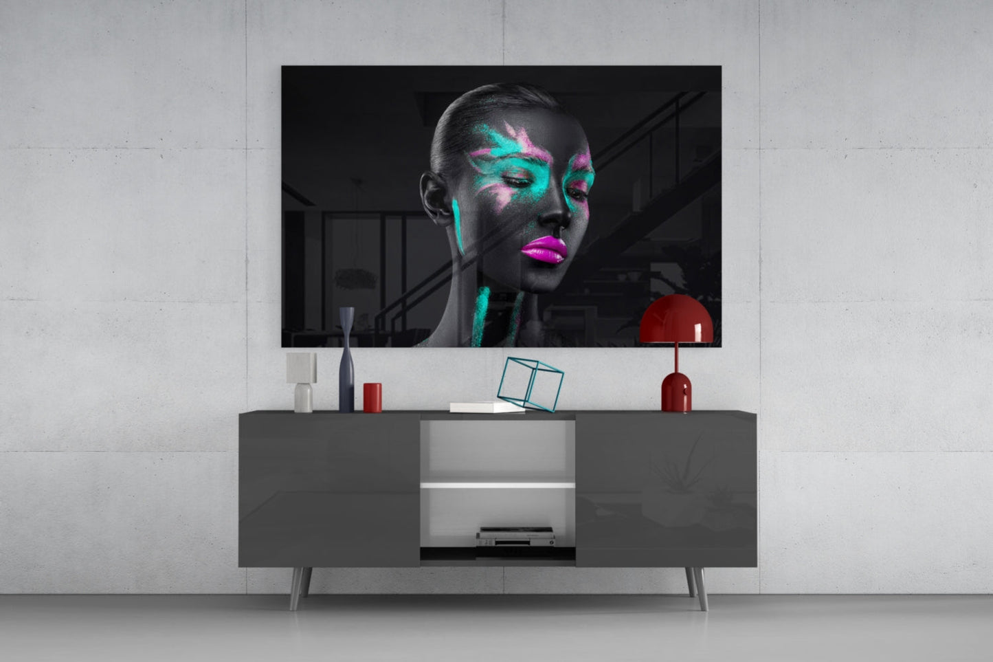 Dual Pigment Woman Glass Wall Art