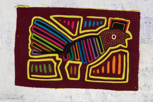 Proud Rooster Mola Tapestry Folk Art Wall Hanging