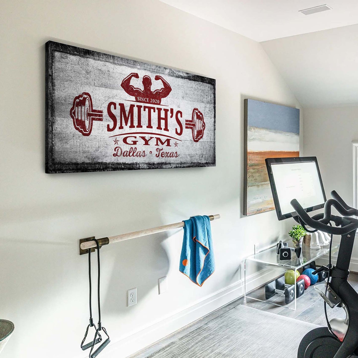 Gym Sign Personalized Motivational Canvas Wall Art