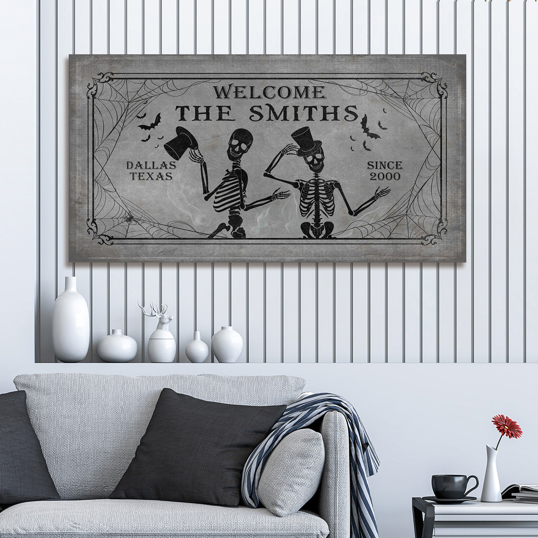 Personalized Gothic Welcome Canvas Sign