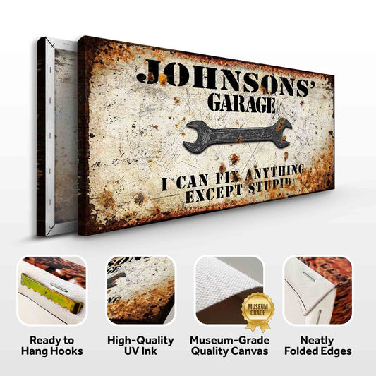 Personalized Garage Canvas Sign