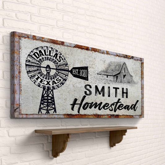 Personalized Homestead Canvas Sign II