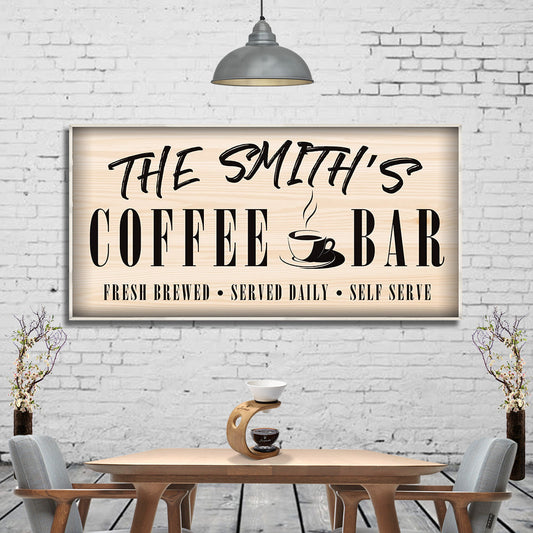 Personalized Coffee Bar Canvas Sign II