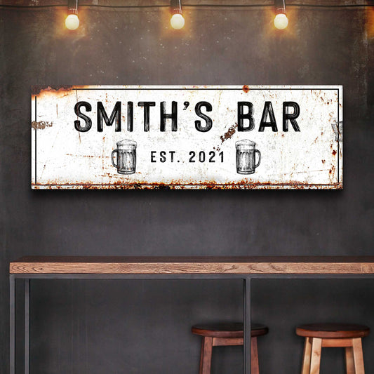 Family Bar Rustic Canvas Wall Art