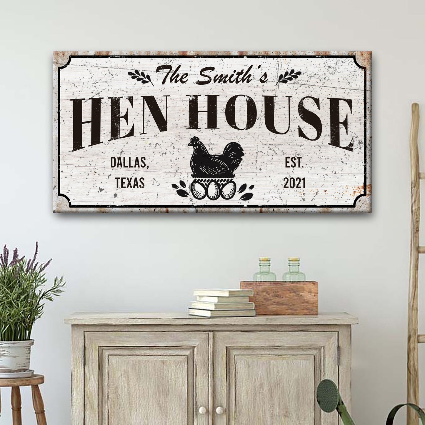 Family Hen House Farmhouse Canvas Sign