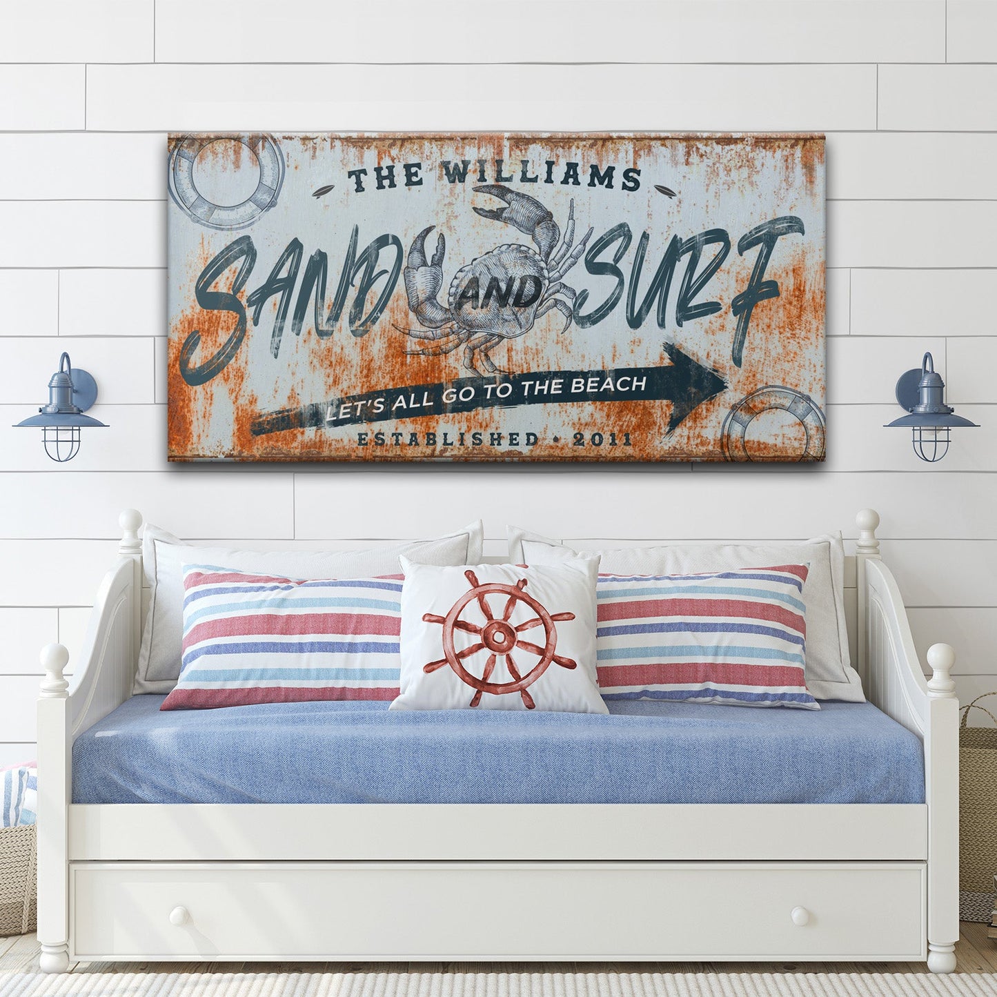 Sand and Surf Beach House Canvas Wall Art