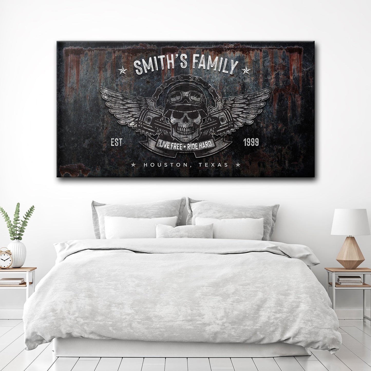 Live Free Ride Hard Personalized Canvas Sign