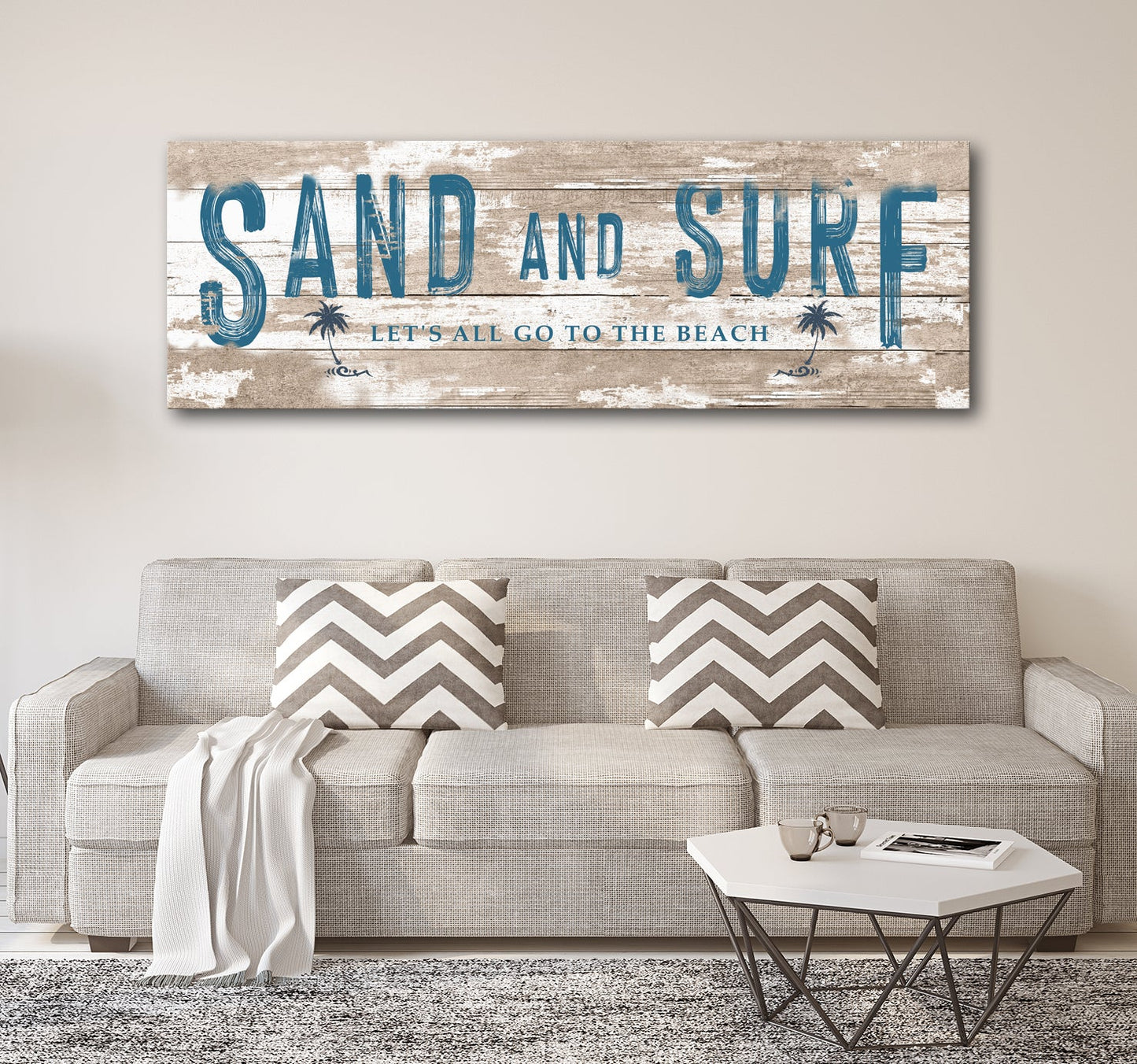 Sand and Surf Personalized Coastal Canvas Wall Art