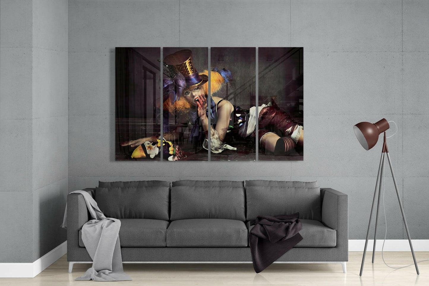 Woman Clown Glass Wall Art - 4-Piece Set