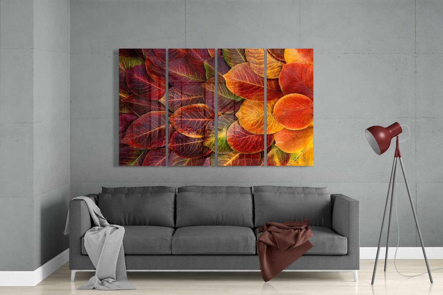 Autumn Leaves Glass Wall Art
