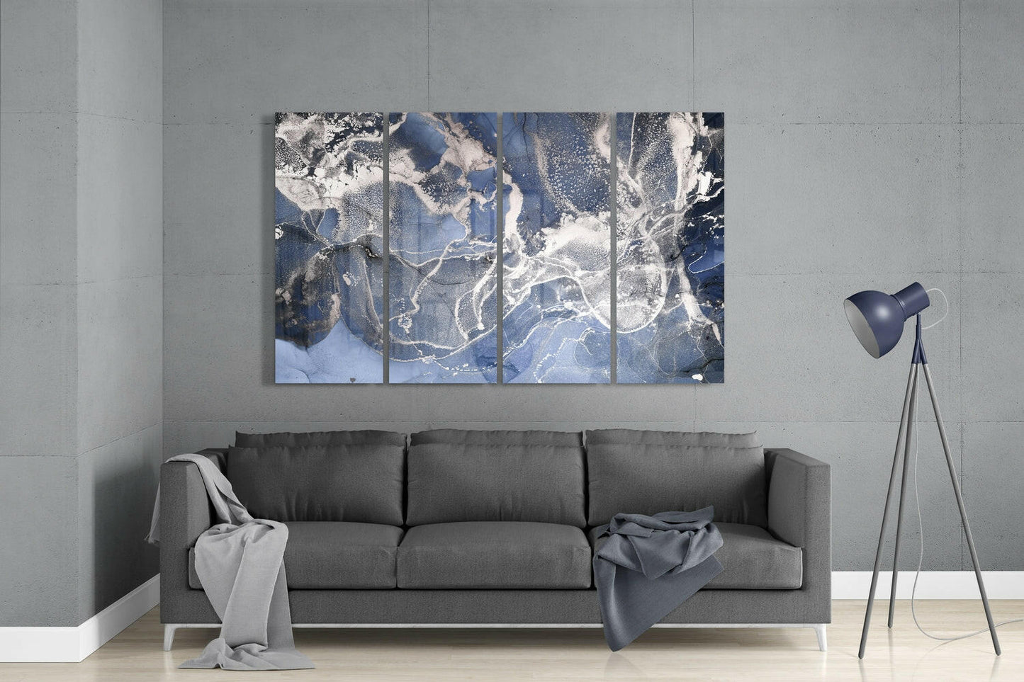 Marble 4-Piece Glass Wall Art