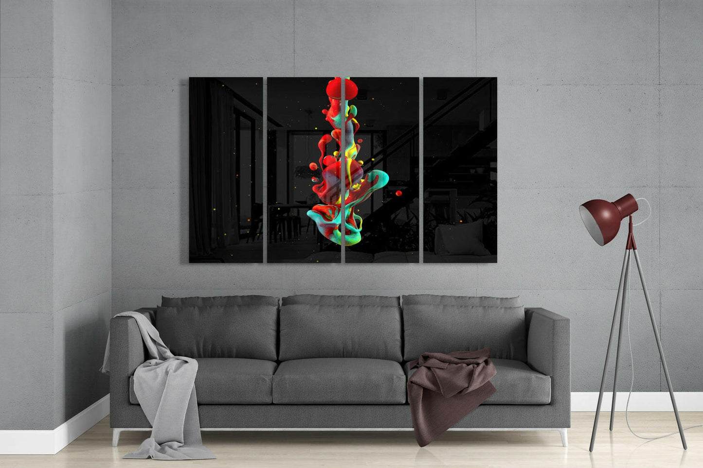 Color Mix Glass Wall Art - 4-Piece Set