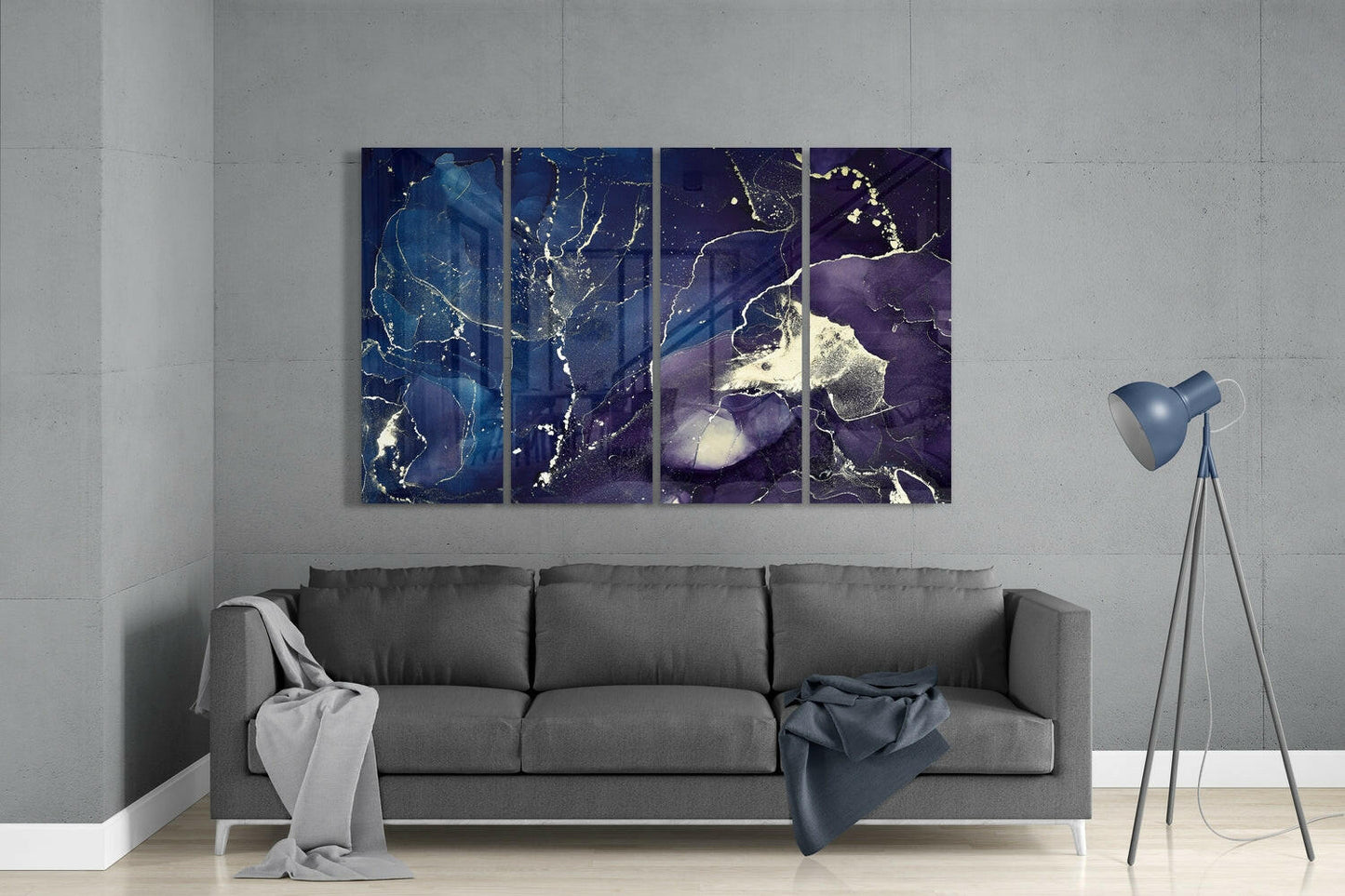 Marble Glass Wall Art - 4-Piece Set