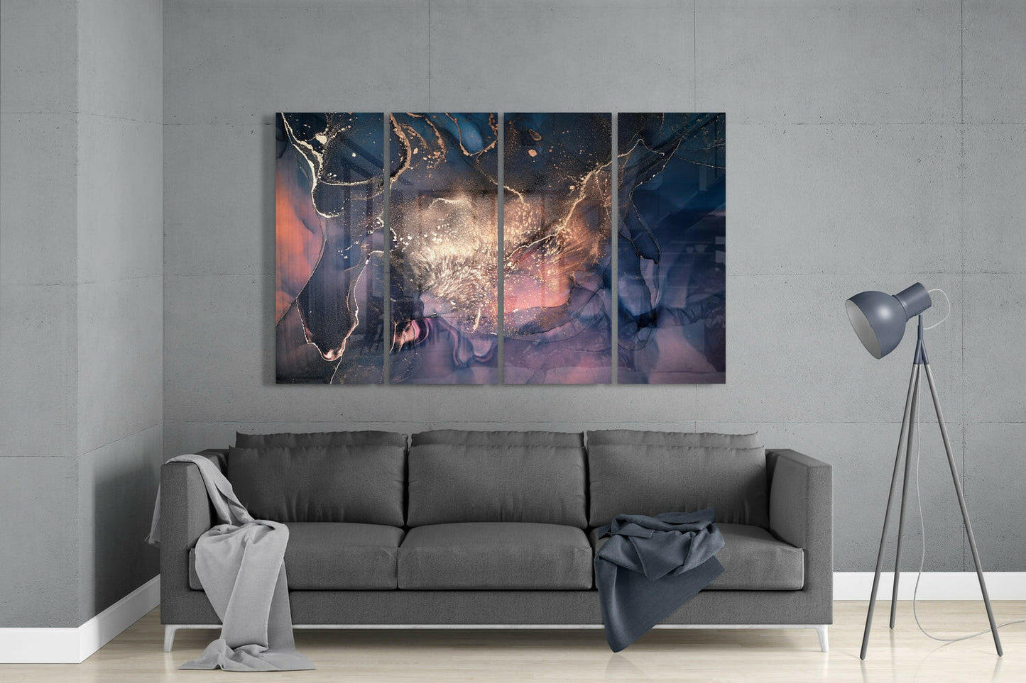 Marble 4-Piece Glass Wall Art