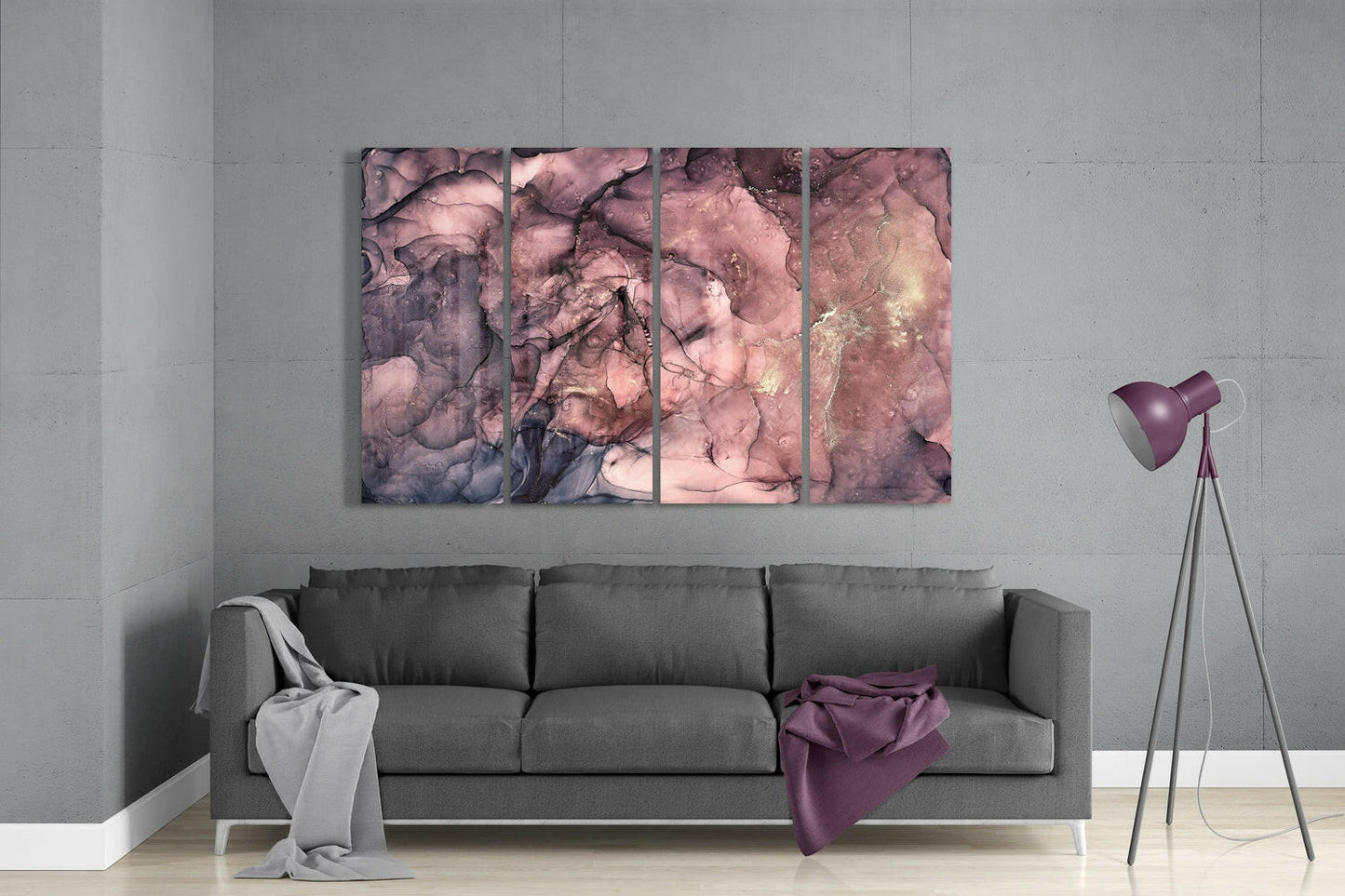 Marble 4-Piece Glass Wall Art