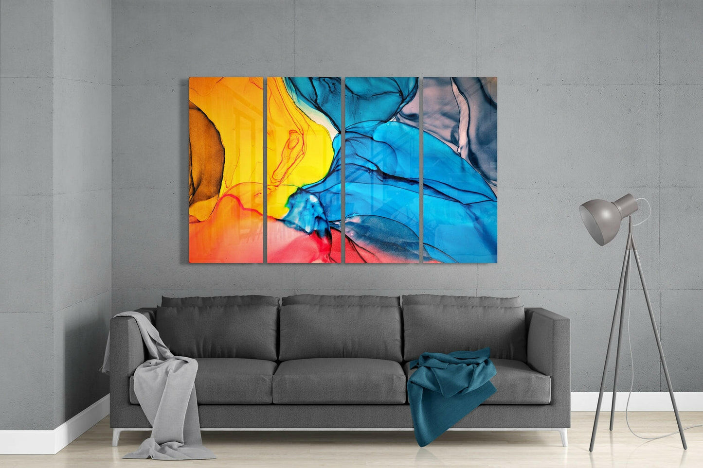 Dance of Colors 4-Piece Glass Wall Art