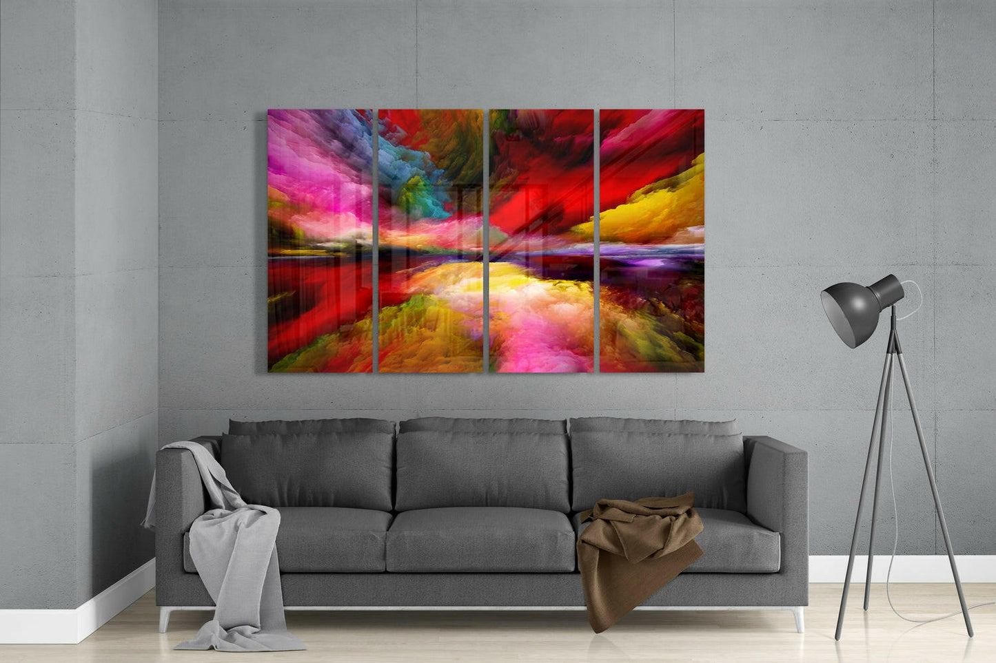Colorful Clouds 4-Piece Glass Wall Art