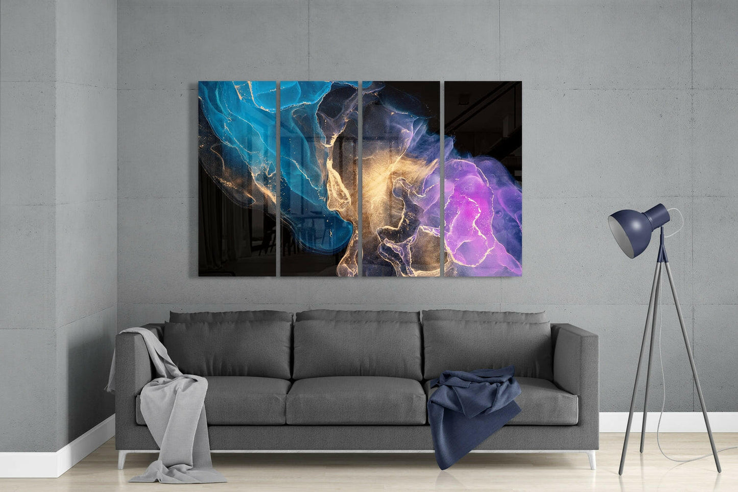 Collision 4 Pieces Mega Glass Wall Art