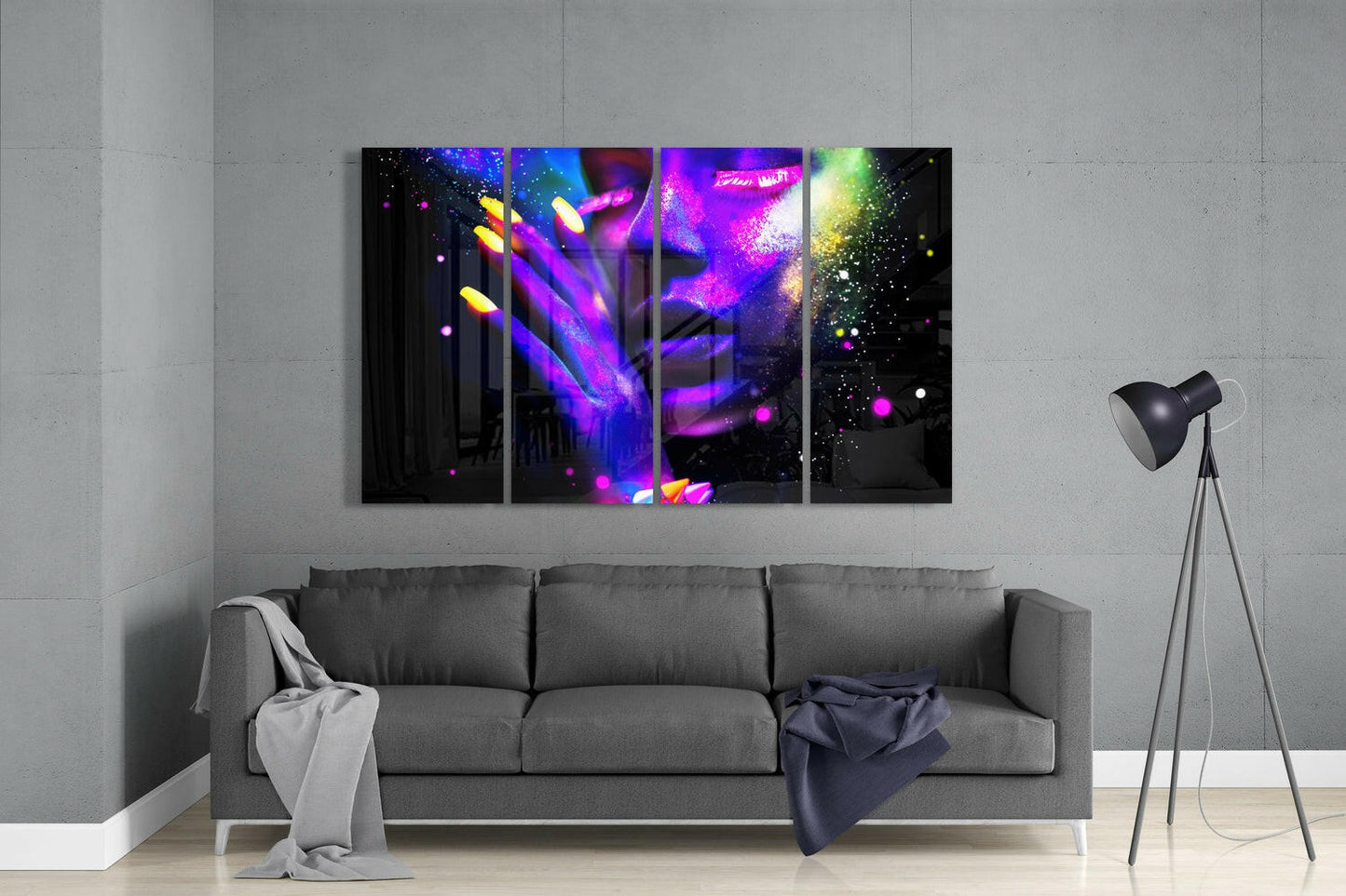 Woman 4-Piece Glass Wall Art Set