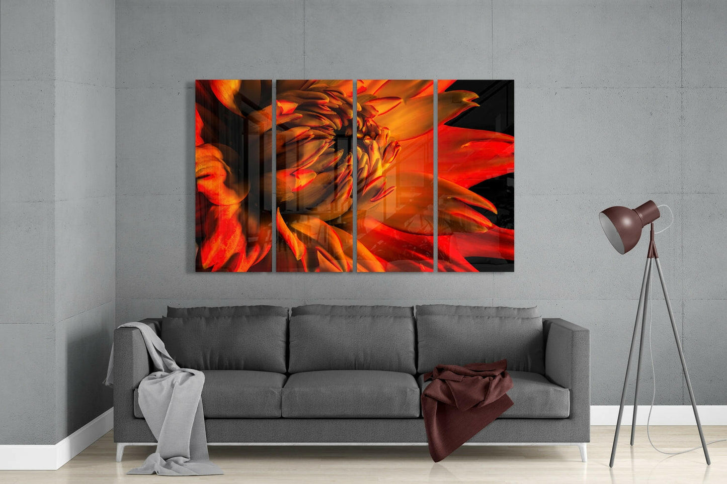 Gerbera Daisy 4-Piece Glass Wall Art Set