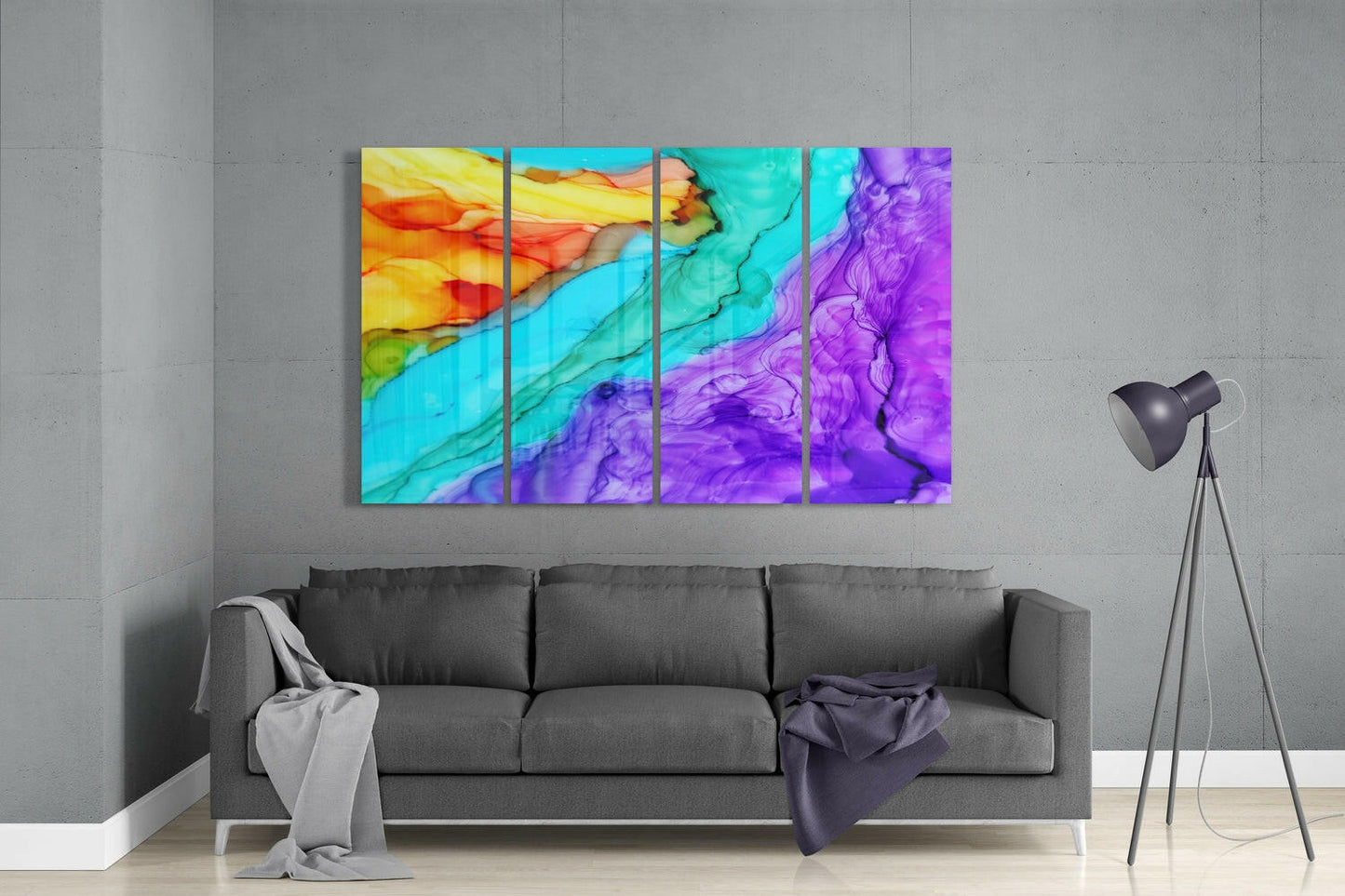 Colorful Steam 4-Piece Glass Wall Art Set
