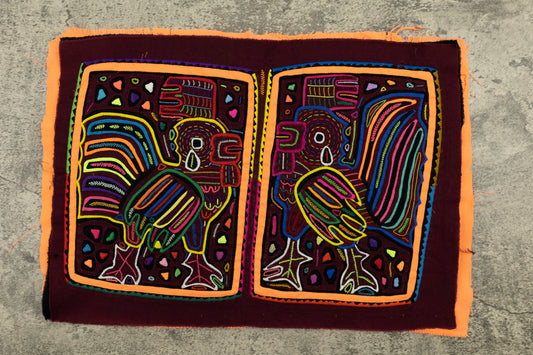 Rooster Mola Tapestry Folk Art Wall Hanging