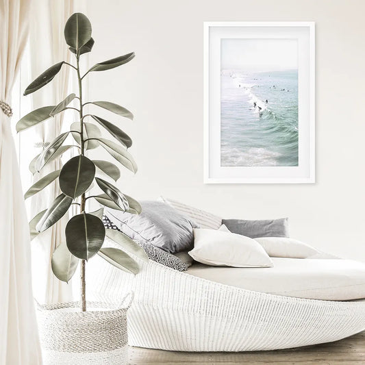 Pastel California Beach Surf Wall Art