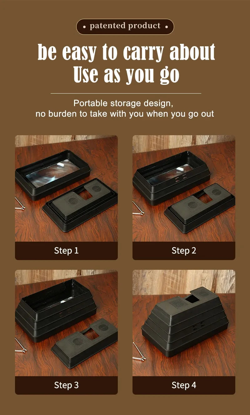 Phone holder screen magnifier showing easy installation with packing marks