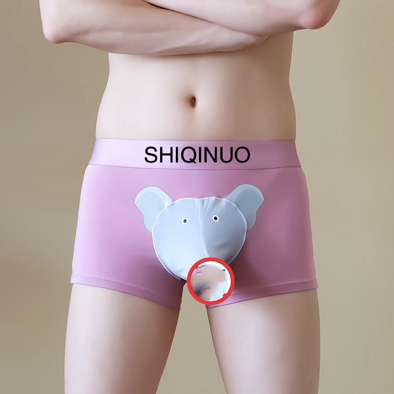 Pink underwear with elephant design and