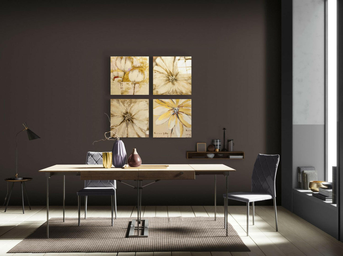 Yellow Flower Glass Wall Art