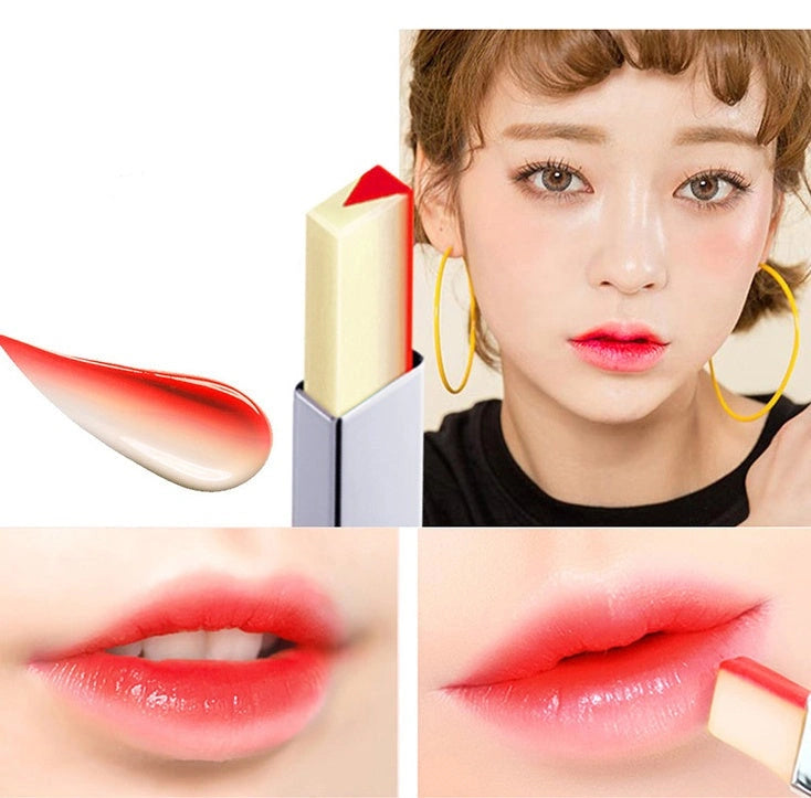 Red gradient lipstick applied for K-beauty lip look