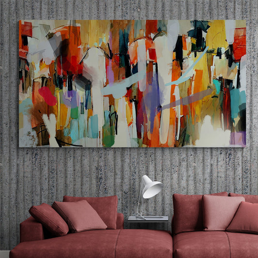 Resonant Hues Vibrant Abstract Canvas Wall Art