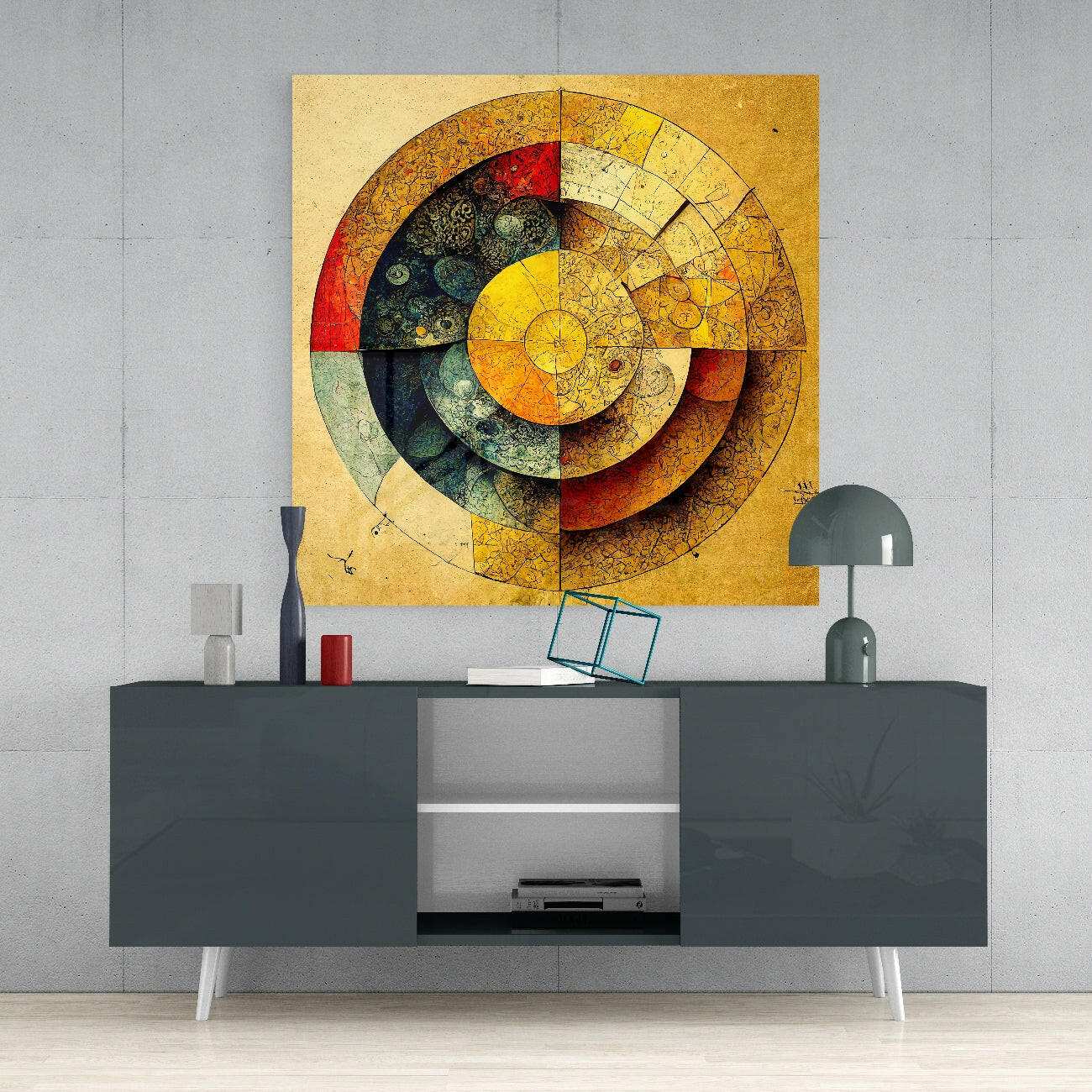Circles Glass Wall Art