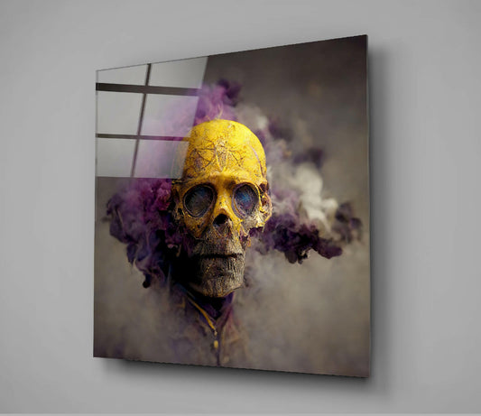 Smoky Skull Glass Wall Art