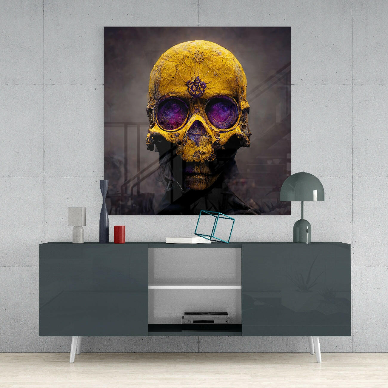 Yellow Head Glass Wall Art