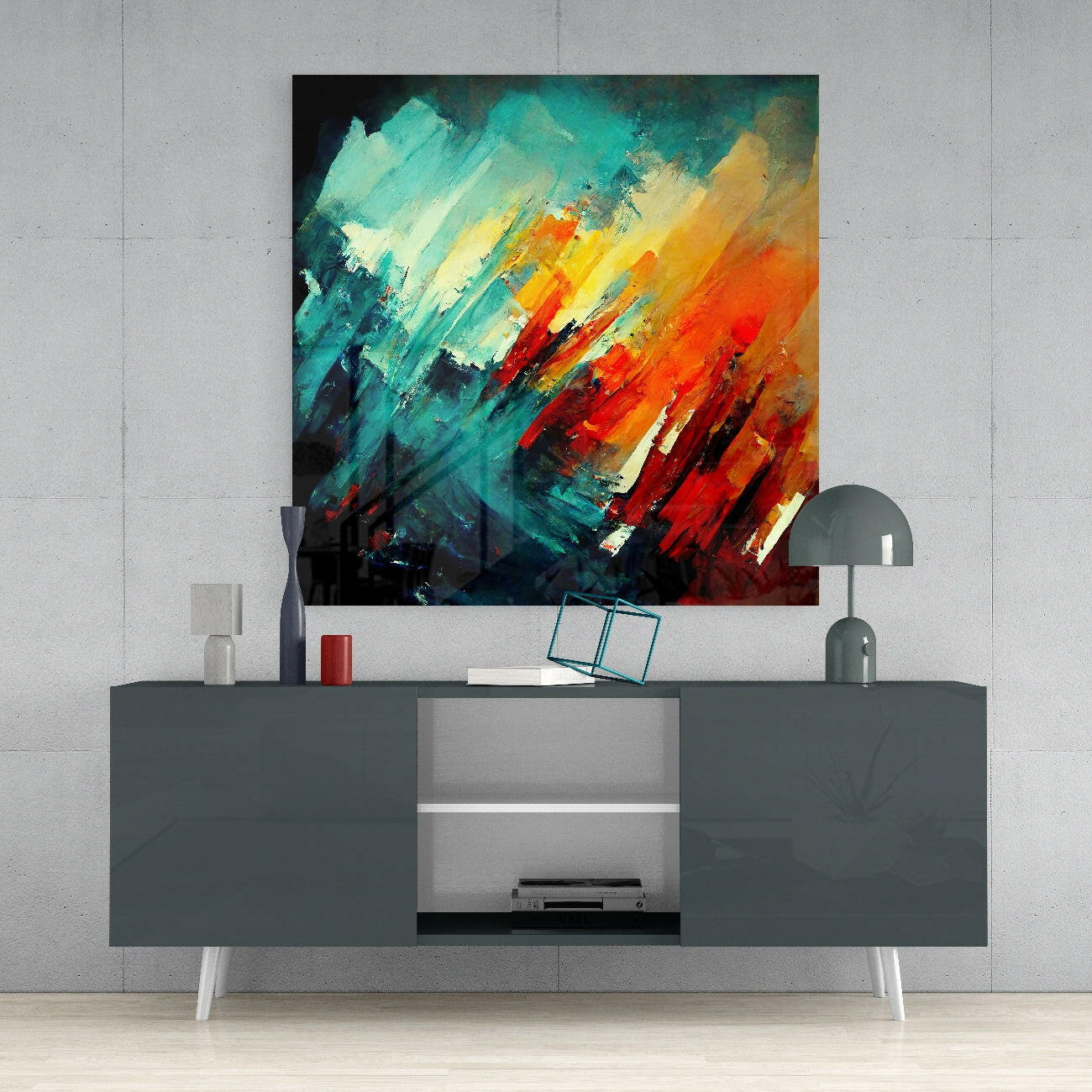 Brush Glass Wall Art