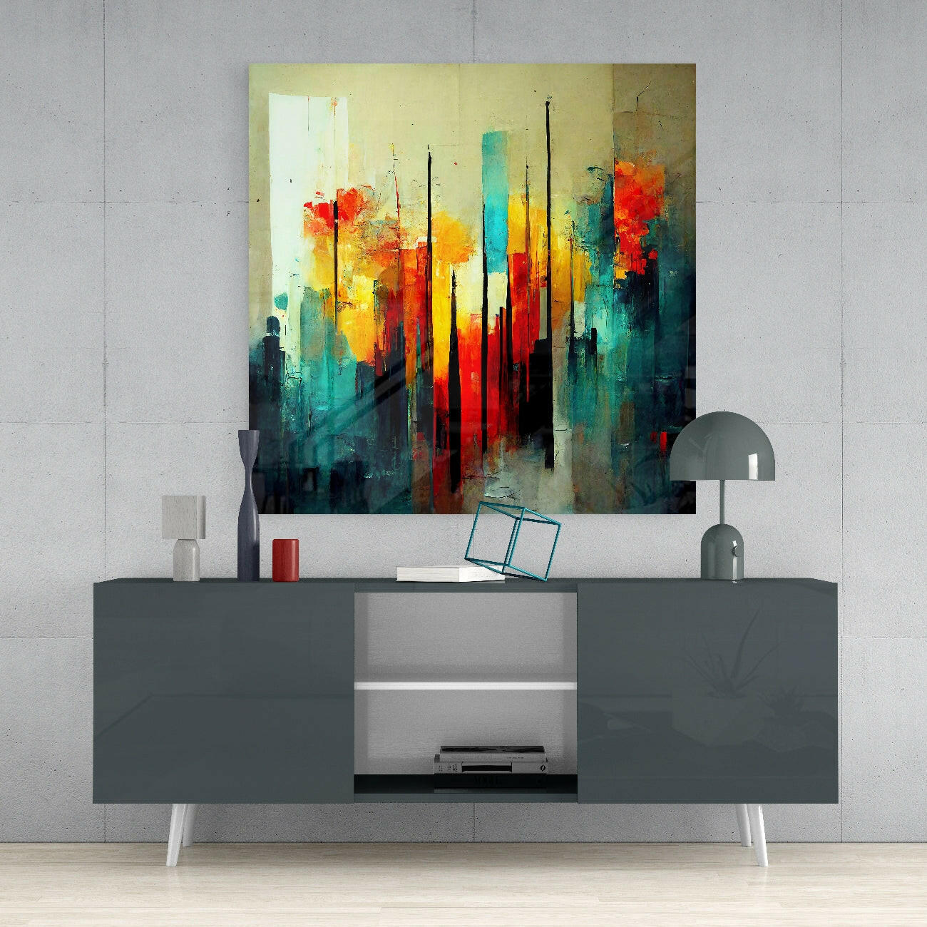 City Silhouette Glass Wall Art