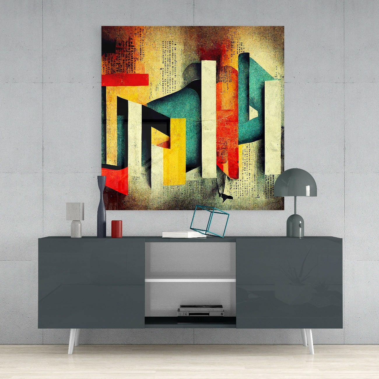 Lost Alphabet Glass Wall Art