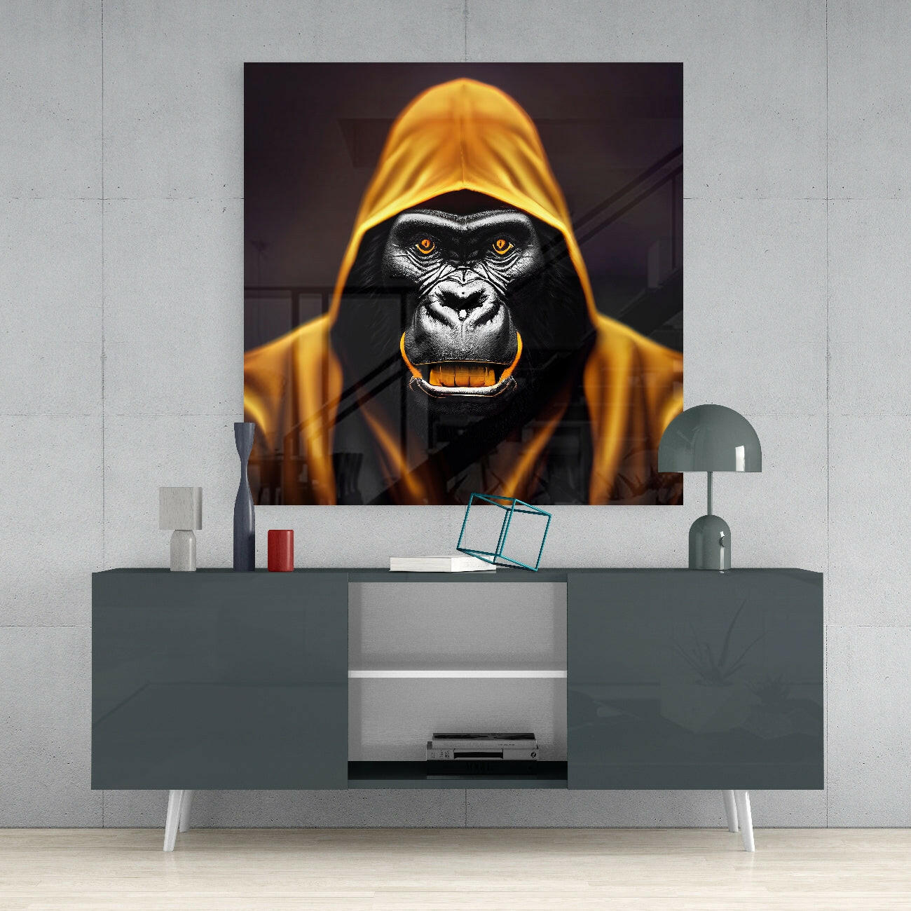 Angry Smile Glass Wall Art