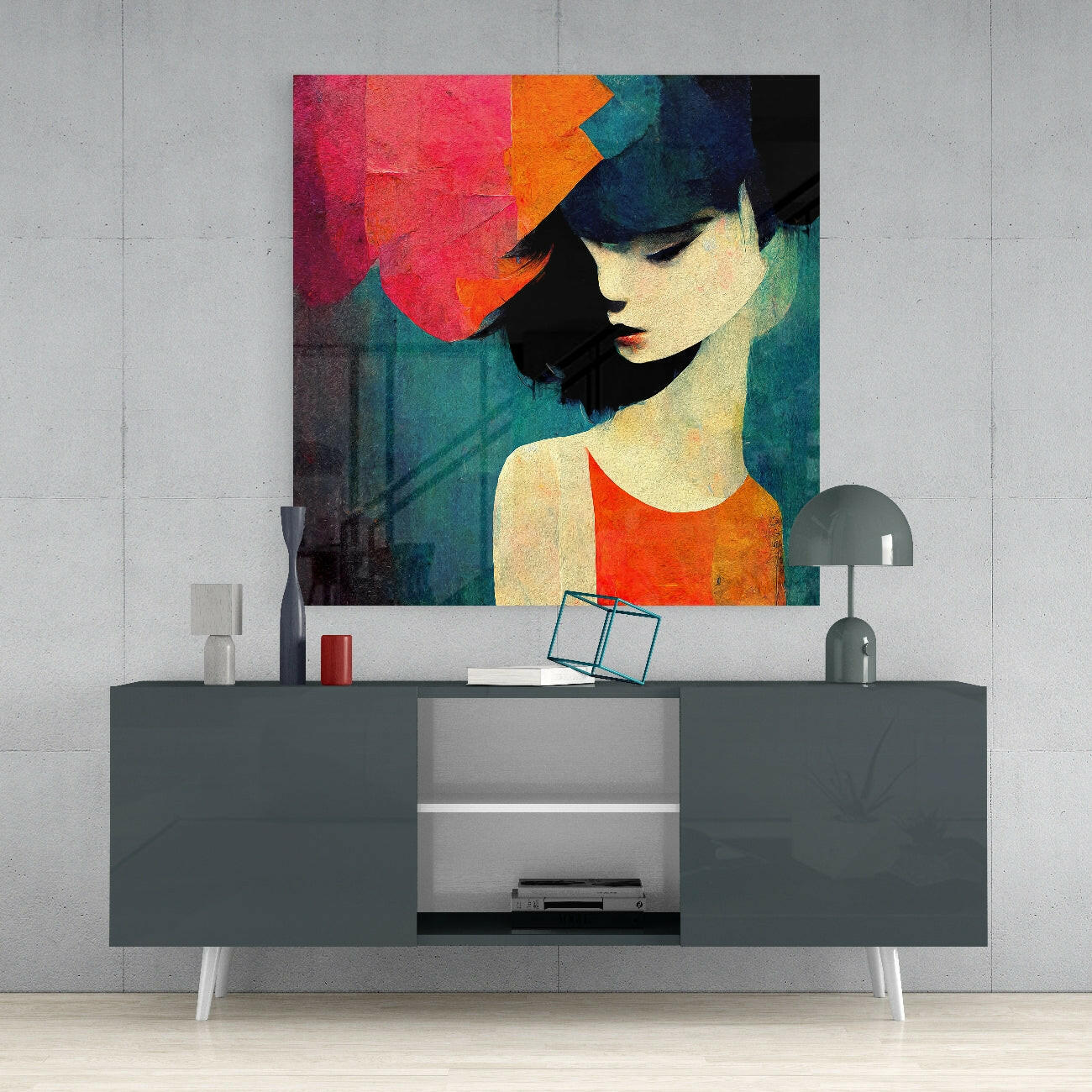 Sadness Glass Wall Art