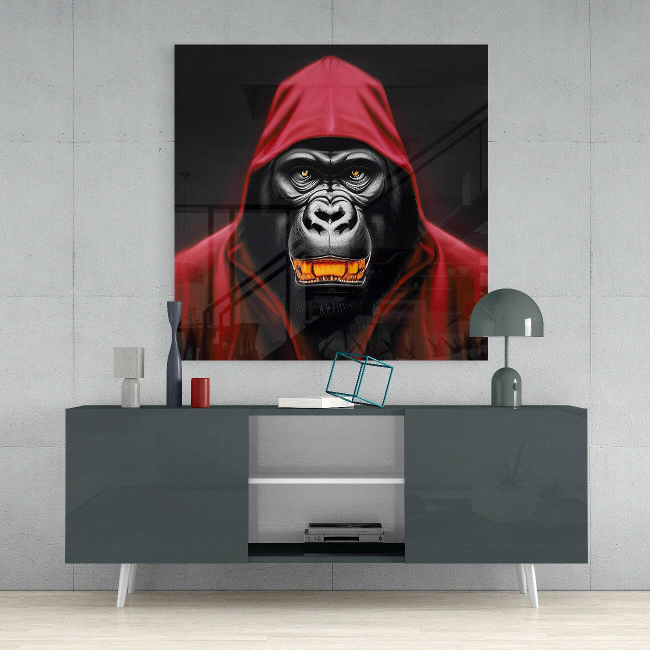 Angry Smile Glass Wall Art