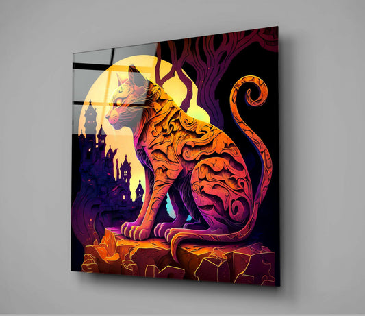Ancient Cat Glass Wall Art