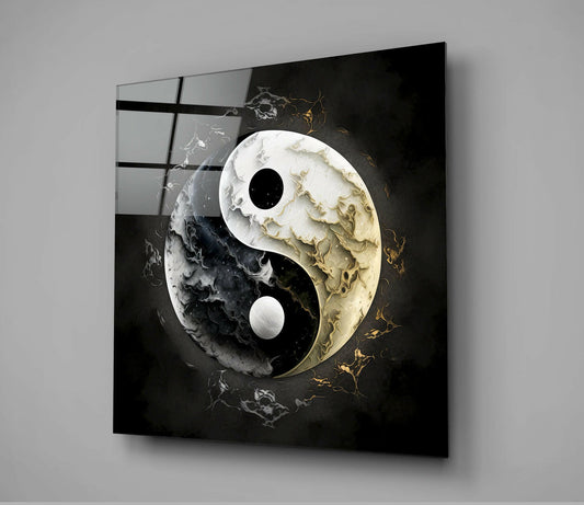 Yin and Yang Glass Wall Art
