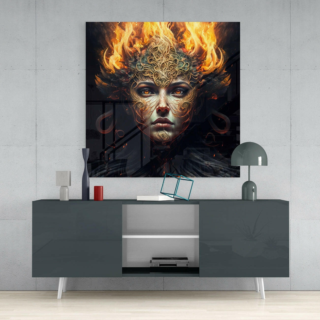 The Wrath of the Woman Glass Wall Art