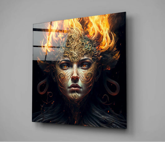 The Wrath of the Woman Glass Wall Art