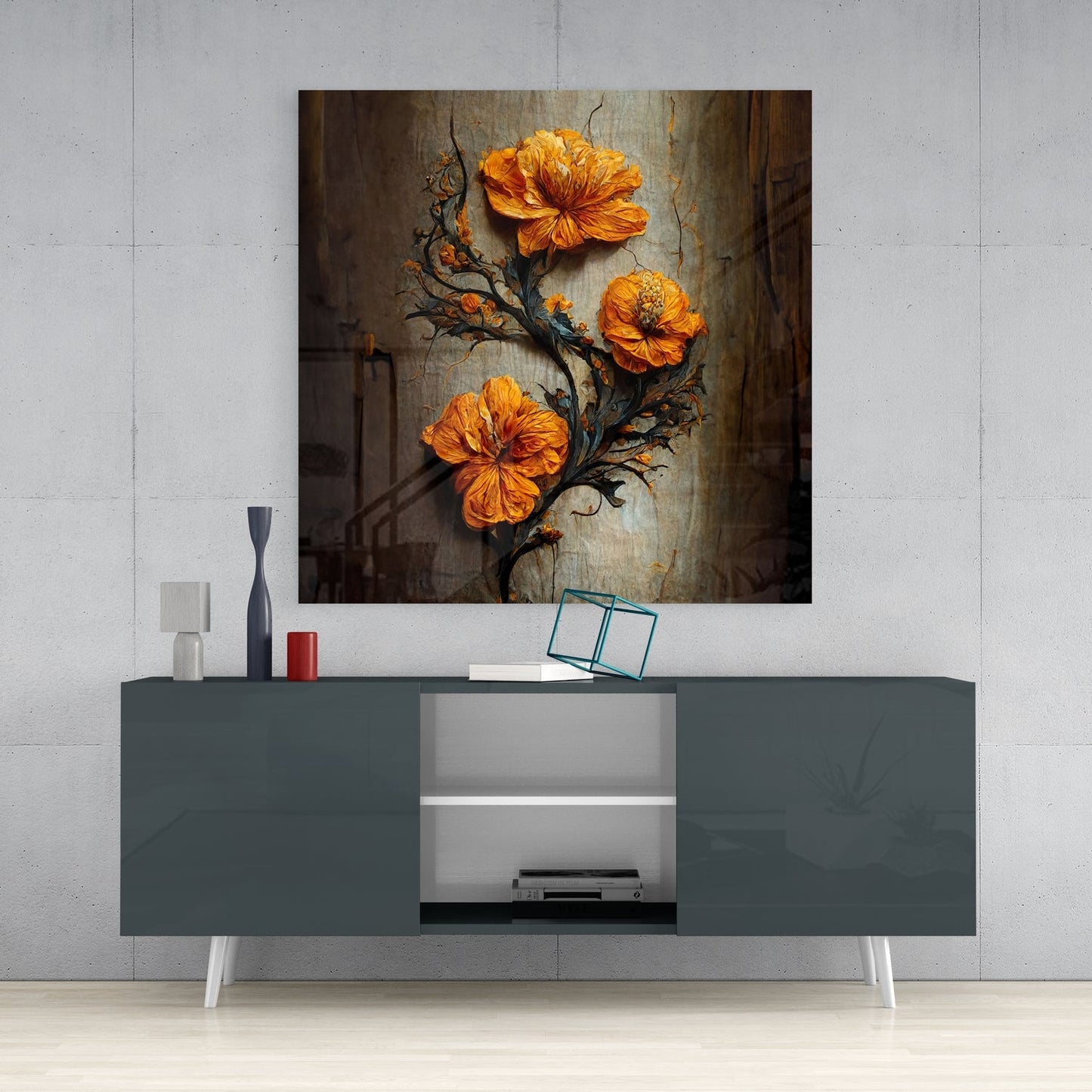 Timeless Flowers Glass Wall Art