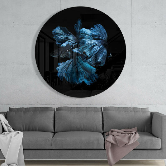 Betta Fish Flowing Fins Glass Wall Art