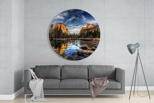 Layered Mountain Range Glass Wall Art